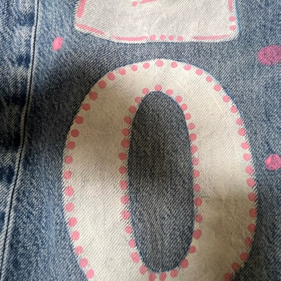 AMERICAN EAGLE HIGH WAISTED BAGGY WIDE-LEG JEANS PAINTED GRADUATION 2025 SIZE 0 - Picture 7 of 14